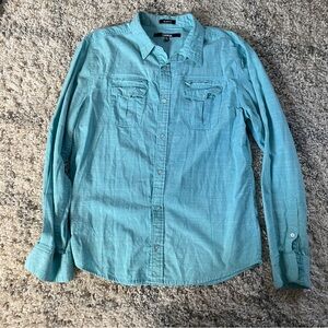 Carbon Men's Aqua Casual Button-Down Shirt